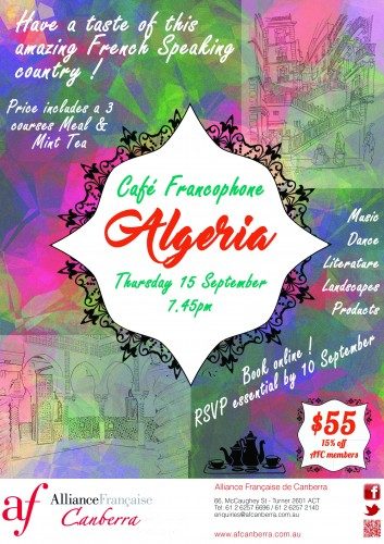 Café Francophone Algeria - 15 Sept 2016 - 7.45pm