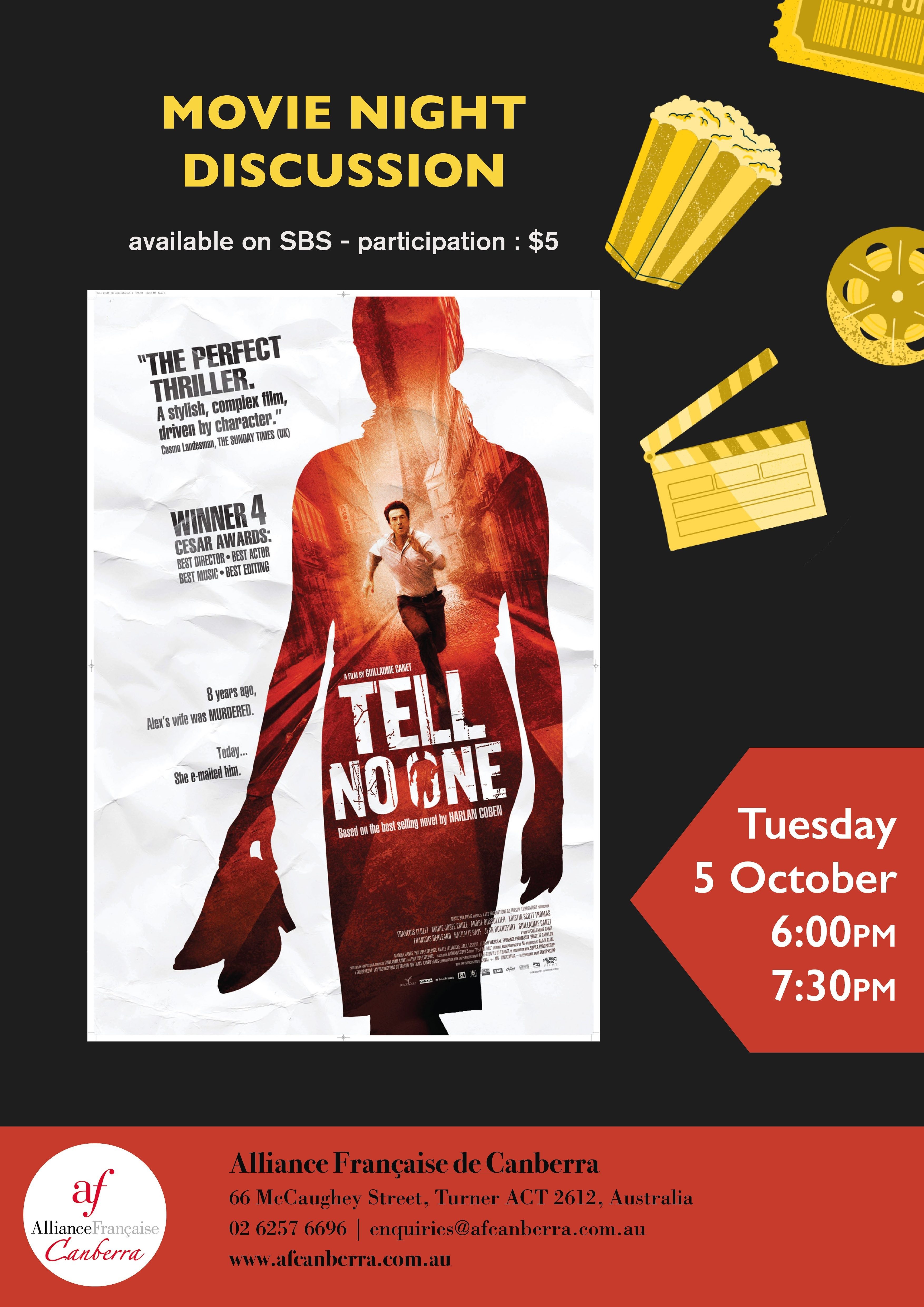 Online Movie Night discussion in French: Ne le dis à personne