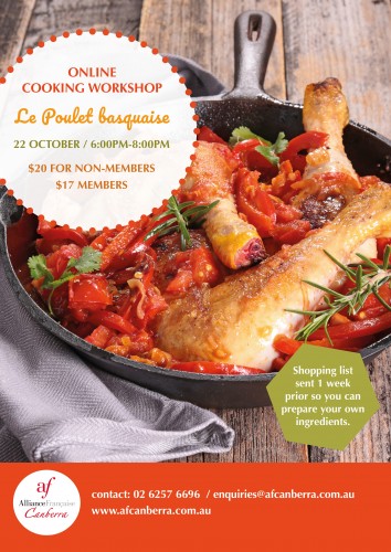Online cooking workshop: Le poulet basquaise